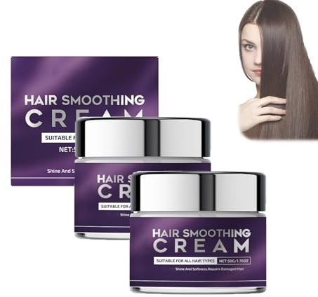 Crème lissante, après-shampoing défrisant Frizz Ease, soin lissant professionnel pour tous types de cheveux, résultats soyeux, coiffures lisses à domicile. (2 PCS)