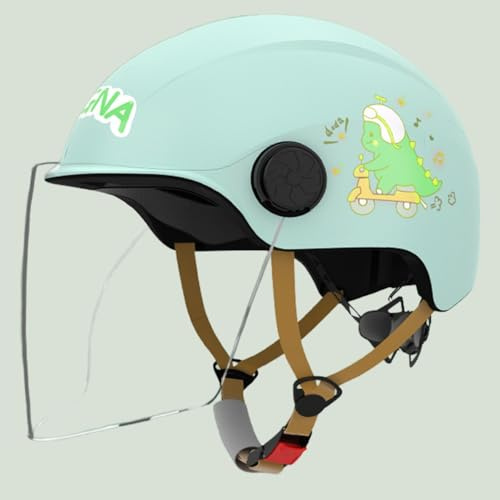 Casco De Moto Infantil con Protección contra Impactos, Homologado Según La Norma ECE 22.06, con Visera Solar, para Niños Y Niñas De 3 A 12 Años A,48-58cm