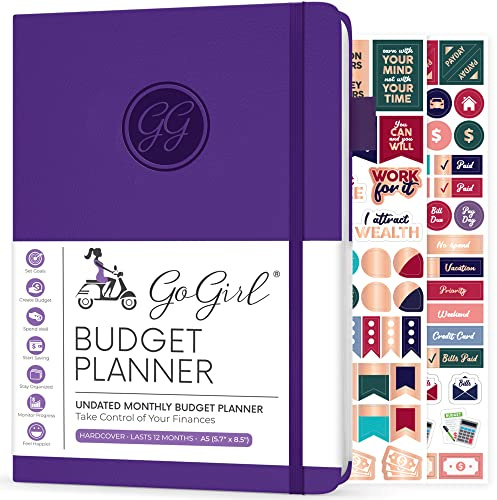 GoGirl Budget Planner – Monthly Financial Planner Organizer Budget Book. Expense Tracker Notebook Journal to Control Your Money. Undated – Start Any Time, A5 Size, Lasts 1 Year – Purple