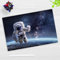 Schreibtischunterlage Kinder und Erwachsene – “Astronaut im Weltraum“ – aus erstklassigem, strapazierfähigem Vinyl (Kunststoff) – 60 x 40 cm – Schreibunterlage für besten Schutz – Made in Germany