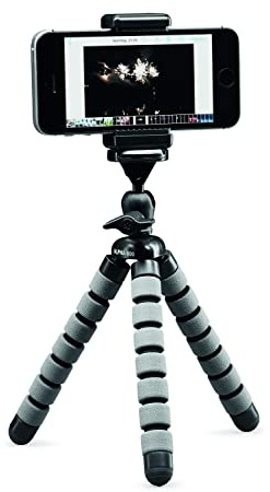 CULLMANN 50061 Alpha 600 Mobile - Gris - Minitrípode Flexible - Capacidad de Carga 1 kg - 170 mm - Incluye Soporte para Smartphone