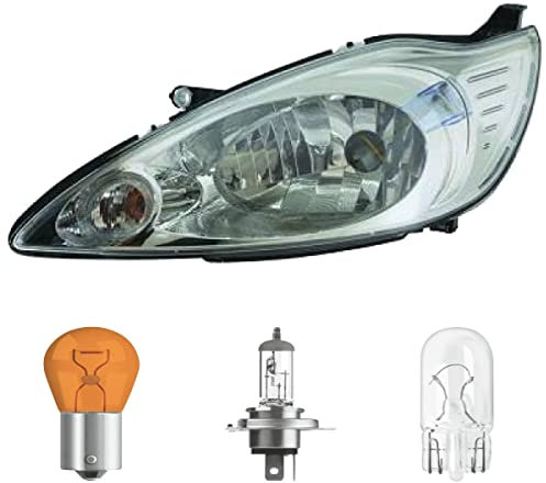 DM Autoteile 162470B Hauptscheinwerfer Scheinwerfer links H4 mit Motor kompatibel für Ford KA 08-16 inklusive Leuchtmittel/Birnen