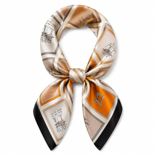 MAIRY Silk Hair Scarf Satin Hijab Lightweight Square Bandanas Sleeping Wraps Neck Head Scarves SF-M74