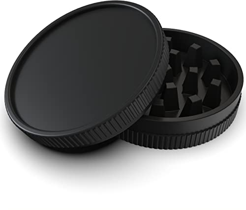 Eco Grinder - Macinino per erbe aromatiche in fibra vegetale, 55 mm x 25 mm, colore: Nero