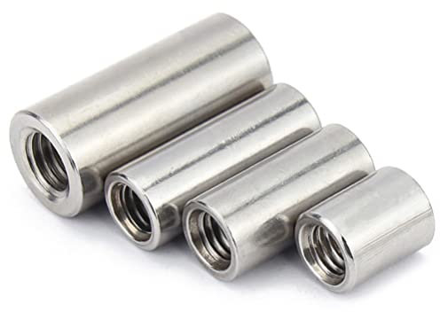 BOUACOUA Manchon Tige Filetee Ecrou Manchon de Raccordement Femelle filetée Ecrou Long Rond Tige Filetée M10x16x20 mm (2 pcs)