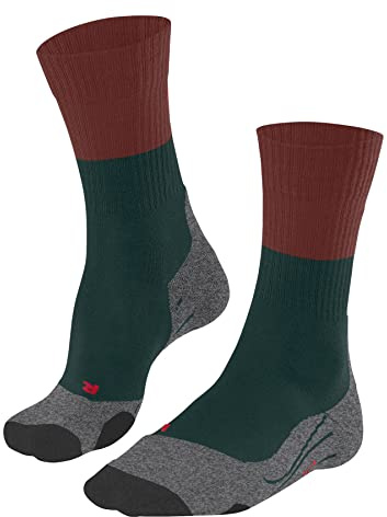 FALKE Men's TK2 Explore M SO Wool Thick Anti-Blister 1 Pair Hiking Socks, Green (Holly 7385), 5.5-7.5