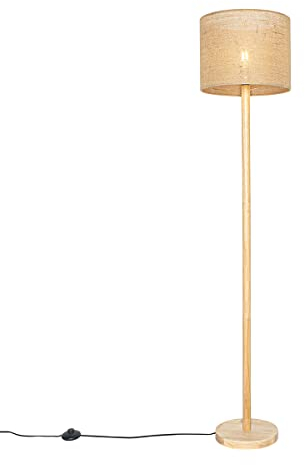 Qazqa mels - Lampadaire - 1 lumière - H 151 cm - Naturel - Rustique - éclairage intérieur - Salon I Chambre I Cuisine I Salle à manger