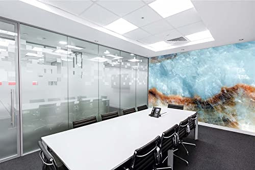 DIMEX LINE Non-Woven Photo Wallpaper Light Blue Crystals 375 x 250 cm - Non-Woven Wallpaper, wall Mural, wall Art - Wallpaper for Living Room, Bedroom, Office, Kitchen