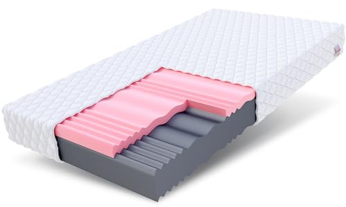 FDM SELECT MAX DOUBLE Materasso Matrimoniale 180x200 cm Schiuma di Memoria Alto 24 cm Grado di Rigidità H3 H4 Materasso a Due Lati 7 Zone di Comfort Rivestimento Lavabile OEKO-TEX Anallergic