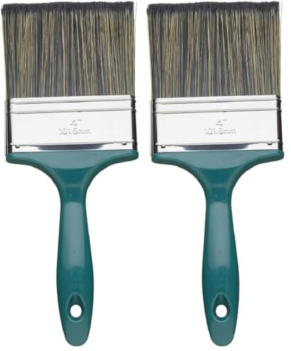 Fit For The Job Pinceau de 100 mm Cabanon et clôture pour l’Application de lasures, Vernis, Produits de Conservation et traitements extérieurs sur Bois Lisse et Brut (Lot de 2)