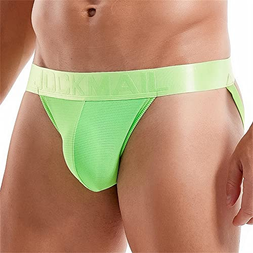 JOCKMAIL Slips Athlétiques pour Homme, sous-vêtements Jockstrap pour Homme, Soutien Masculin Indispensable (Vert,TG)