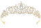 YUXIANLB Krone Prinzessin Mädchen Damen Diadem Crown Kristall Tiaras Goldene Prinzessinnenkrone Eleganter Corwn Royal Queen Brautschmuck Strass Stirnband Geschenk Haarschmuck für Frauen Hochzeit