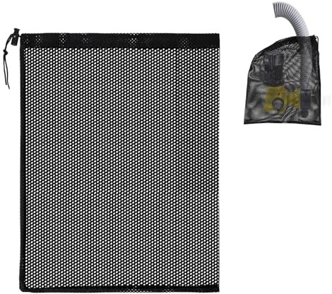 1 Pack Pump Bag Pond Pump Filter Mesh Bag Pump Barrier Bag 12 x 15.7 Pond Filter Mesh Bag with Drawstring Large Pump Nylon Mesh Bag Black Media Bag Household Water Pump Filter Accessories