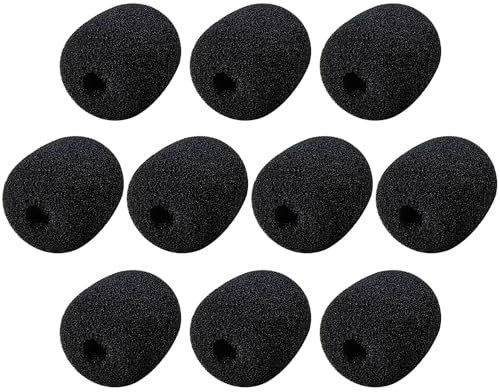 Headset Microphone Foam Covers, Soft Foam Microphone Windscreen Microphone Protector Microphone Noise Filter Mini Windscreens Sponge Foam Microphone Covers Shield Protection Covers (10 Pack)