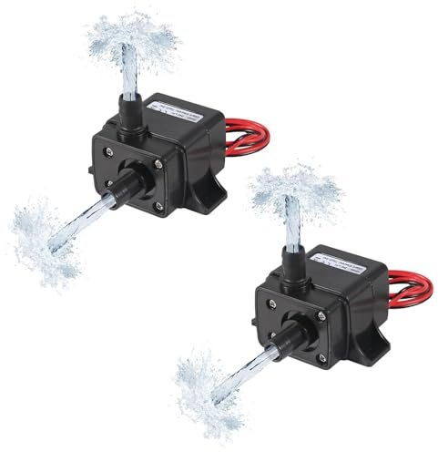 2pcs Wasserpumpe 240L/H DC 12V 4.8W Micro Brushless Pumpe 3M Pumpenkopf Ultra Quiet Wasserpumpe für Pool Aquarium Fischbecken