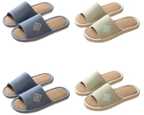 Teceyfeet Set di 4 paia di Ciabatte Ospiti Donna Uomo,Pantofole Ospiti Unisex Inverno Pantofole usa e getta Scarpe da Casa Lavabili Pantofole Interno Ciabatte Casual Slipper
