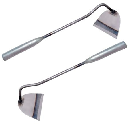 POPETPOP 2 Pièces Pioche à Manche en Fer Putes Désherbage Outil De Pelouse Coupe-Bordures Outils De Jardinage Tondeuse à Gazon Bordure De Jardin Râteaux Pelle Silver Acier Inoxydable