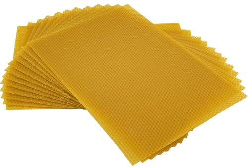 LYSON Mittelwände Zander 395 x 195 mm 1kg für Zander Rähmchen Bienenwachsplatten Imkerei Bienen 100% Natürlichem Bienenwachs 19-21 Stück