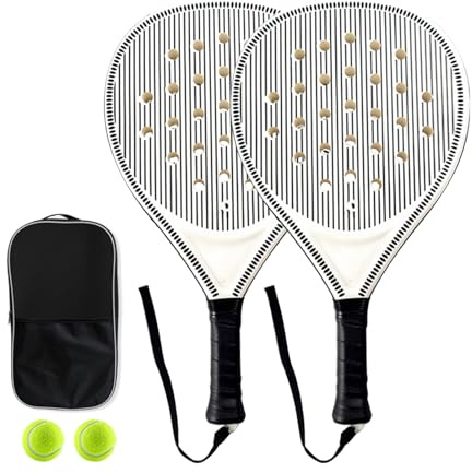Palas De Pádel - Set De Raquetas De Tenis,Agujeros Optimizados Raquetas de Entrenamiento para Niños y Adultos Práctica Exterior y Viaje