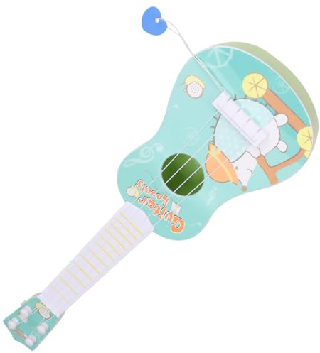 Mikinona Guitare Cordes Mini Plastique Motif Hérisson Bleu Ciel Instrument de Musique Éducatif pour Garçon Fille Stimulation Créativité et Audition