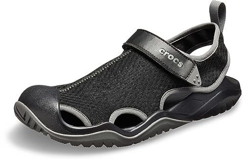 Crocs Damen Swiftwater Mesh Deck Sandal M Sandalen, Black, 46/47 EU