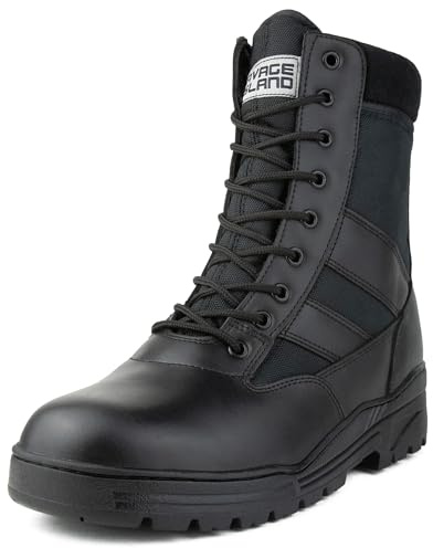 Savage Island Side Zip Army Patrol Tactical Action Combat Boots (8 UK, Black)