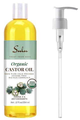 12 Ounces 100% Cold Pressed Hexane Free Castor Oil USP