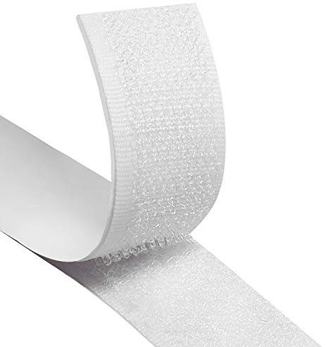 Adhesive Hook and Loop Tape,8M Self Adhesive Sticky Tape,20mm Heavy Duty Reusable Double Sided Sticky Back Fastening Tape(White)