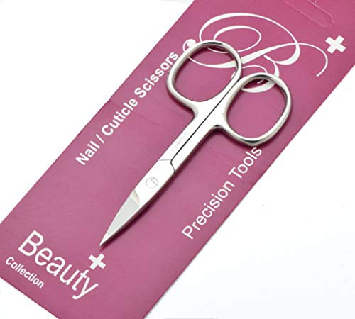 Forbici per unghie per donne e uomini, per manicure, pedicure, cura dei capelli e della barba, professionale in acciaio inox, dritto, curvo, punta a freccia, per unghie e cuticole, 9 cm