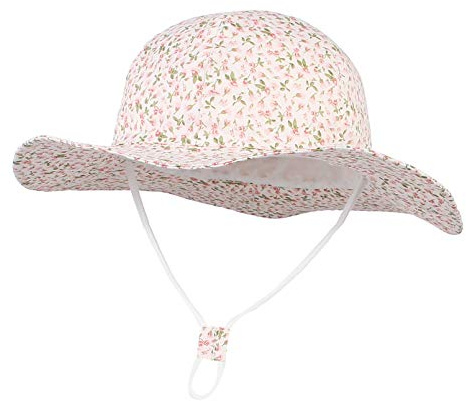EOZY - Sombrero de algodón para bebé, niña, sombrero de verano, protección UV UPF50 + plegable, diseño de flores, bonito princesa, viaje, protección al aire libre rosa 6-12 Meses