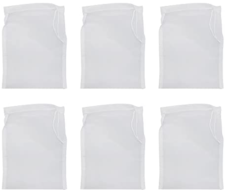 UMCHU 6 Pièces 300 mesh Filtrant en Mailles de Nylon Fines,Sac à Lait de Noix,pour lait de noix végan,lait d'amandes,jus de fruits,café,fromage,vin(10 * 15cm)