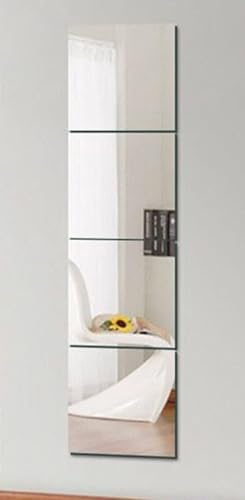 Fangoo 8 Pack 20x20 CM Self Adhesive Mirror HD Acrylic Mirror,Stick On Wall Mirrors Sheets Removable with Stickers,Plastic Mirror Wall Stickers,Non Glass Tile Mirror Stickers for Home Decor