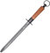 MITSUMOTO SAKARI 10 Inch Japanese Knife Sharpening Honing Rod, Professional Kitchen Knife Sharpener, Black Diamond Flat Sharpening Steel (Rosewood Handle)