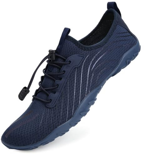 Water Shoes Womens Mens Aqua Beach Swim Shoes Quick Drying Barefoot Shoes for Swimming Pool Boating Surfing Diving Yoga(311Navy,9.5UK)