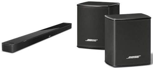 Bose NUOVO Smart Ultra Soundbar con Dolby Atmos e controllo vocale Alexa, AI Bluetooth Wireless, sistema audio surround per TV, Nero & Surround Speakers, Suono Surround, Nero