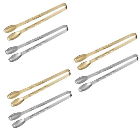 TOPBATHY 6 Pièces pince à glaçons en acier inoxydable pince à sucre en cubes pince en métal ustensile de cuisine accessoire bar pinces de cuisine pince à glace nourriture un carré de sucre