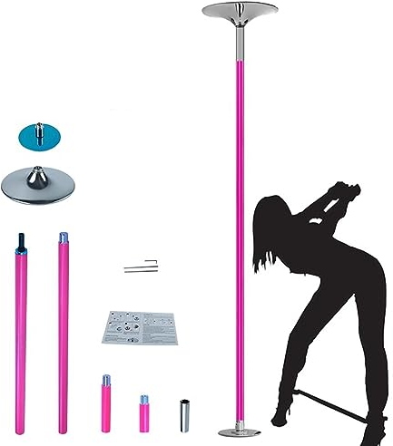 Barra Pole Dance Poste de baile de silicona – Poste de baile giratorio de altura ajustable para ejercicio en el gimnasio, barra de club en casa, juego completo de poste de stripper para techos de 8 p