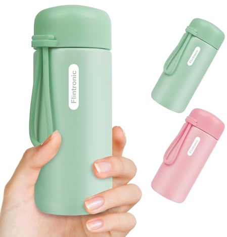 flintronic Mini Termos, 150 ML Botella de Agua Térmica de Acero Inoxidable, Taza Aislante Portátil de Acero Inoxidable, Sin BPA, Doble Pared al Vacío a Prueba de Fugas para la Gimnasio, Viajes