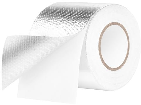 HONGTAISHENG Ruban Adhésif Aluminium, 55mm x 15m Bande d'étanchéité Étanche Feuille, ruban d'aluminium de réparation, Ruban adhesif haute temperature pour la réparation, l'isolation, l'étanchéité