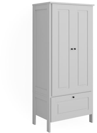 VitaliSpa Guardaroba per bambini Ajaton, Bianco, 83.3 x 187 cm, per la conservazione di abbigliamento e accessori per bambini