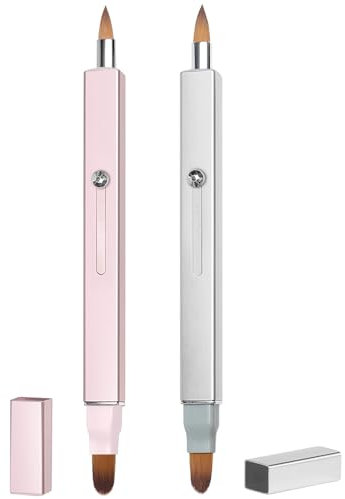 Pennello Retrattile per Rossetto a Doppia Punta (ST-White + Pink)