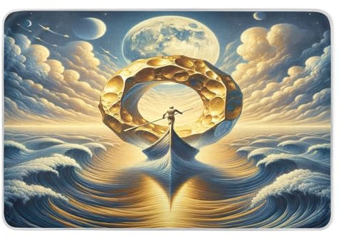 Golden Boat Wave Gold Matratzenauflage, wasserdicht, waschbar, Inkontinenzeinlagen für Frauen, wiederverwendbare Urinenzunterlagen für Kinder