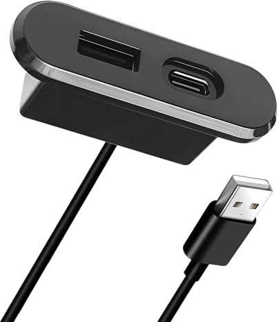 GOMETY USB-C laddningsadapter, skrivbord Power Grommet Outlet, 5 V/2 A USB inbyggt uttag, typ C 3.0 panelmontering förlängningskabel, USB 3.0 typ C kontakt till uttag för soffa bord nattduksbord
