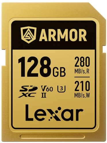 LEXAR Pro Gold Series Armor UHS-II 128GB IP68 R280/W210MB/s SDXC Card