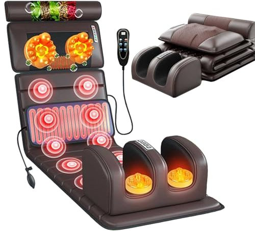 GHCCDAM Sedile Massaggiante per Schiena/Collo/Spalle, Tappetino per Massaggio per Tutto Il Corpo con Cuscini, Massaggiatore per Schiena con Massaggio Vibrante