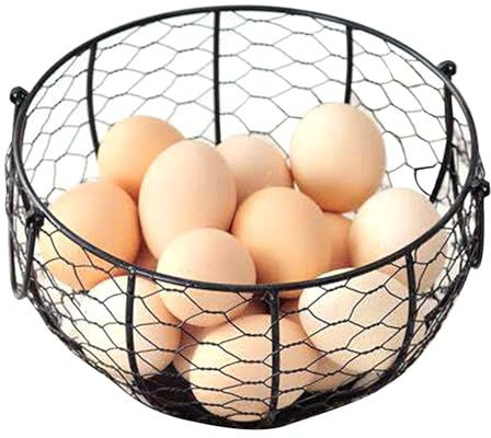 Cesta para guardar huevos - Metal 7,87* 7,87*4,72 pulgadas 250 g | Organizador de huevos Portador de frutas, Depósito de alimentos decorativo | Cocina Encimera Sala de estar Frutas y verduras frescas