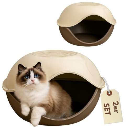 2er Set Katzenhaus Outdoor Hundehütte Katzenhaus Indoor Hundehaus Hundehütte Katzen Haus Katzenhütte Wurfbox Katze Katzenhöhle Katzenversteck