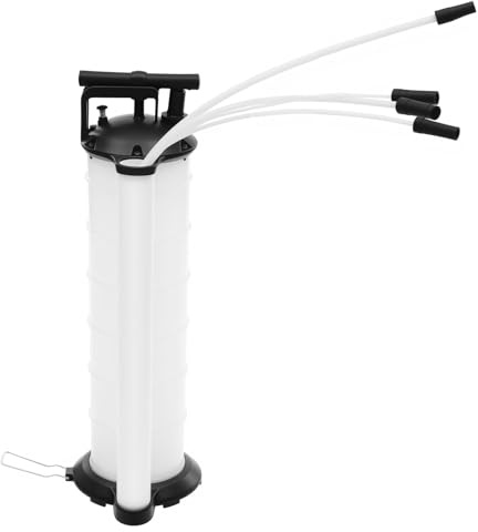 RUETERY Aspirateur à huile 6,8 l, pompe à huile manuelle avec 4 tuyaux pour huile moteur, huile de transmission et liquide de refroidissement, pompe manuelle pour voiture, moto, bateau, inoxydable