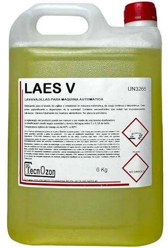 MBH - Detergente profesional de 6 litros LAES-V para lavavajillas automático para cocina industrial de restaurante y hostelería.