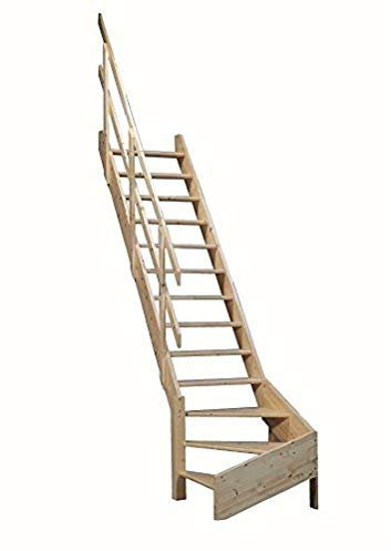 BPS Access Solutions Grand Space Saving Stairs with Right Turn, Suits Floor to Upper Floor Heights of up to 3.53m